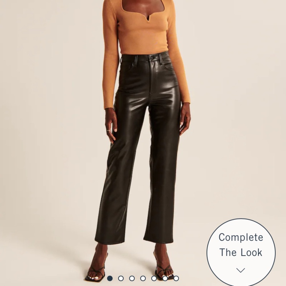 Abercrombie Vegan Leather Ankle Straight Pants